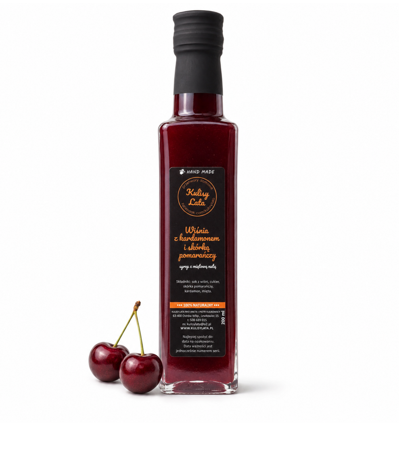 Syrop wiśniowy z kardamonem premium