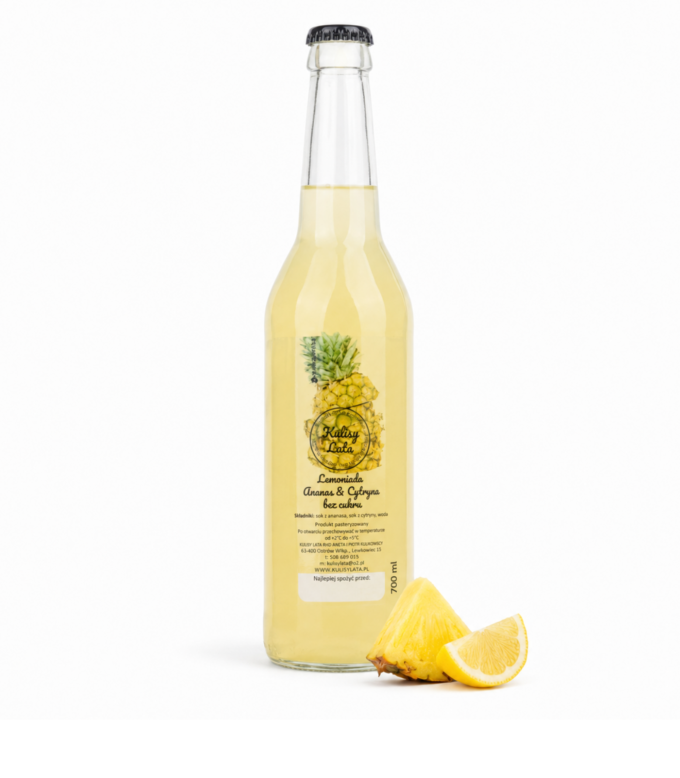 Lemoniada ananasowa z cytryną bez cukru