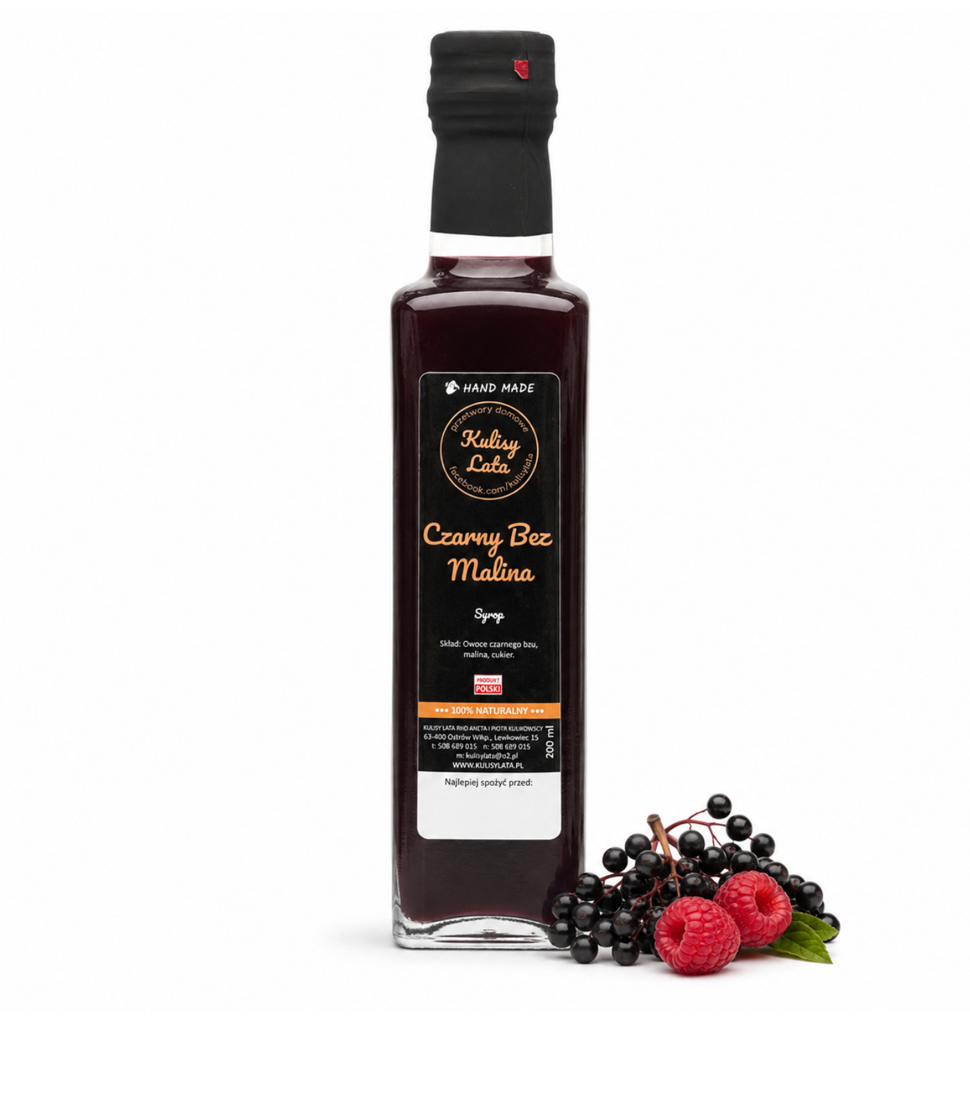 Syrop z czarnego bzu i maliny premium